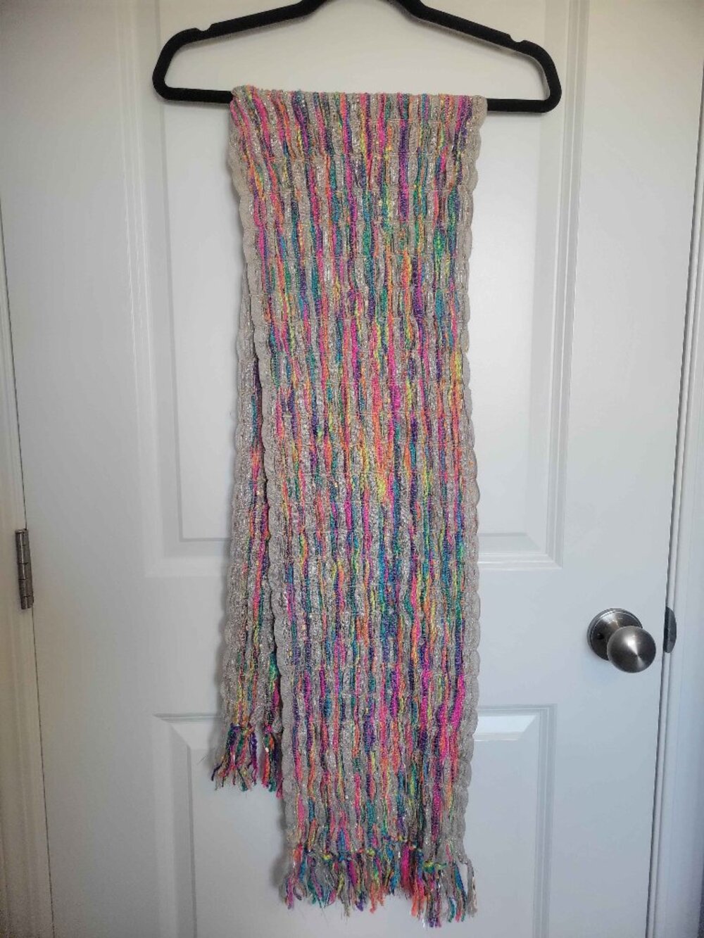 NO BRAND glittery rainbow fashion scarf
